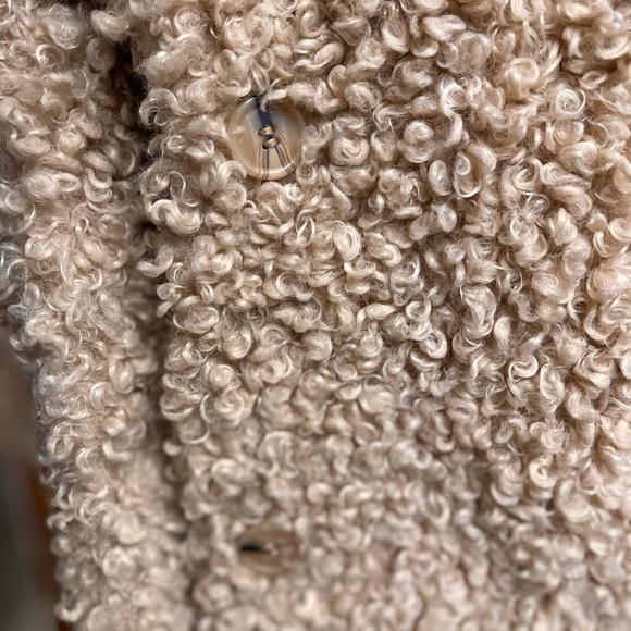 Zara Cream Teddy Jacket Boho Bohemian Whimsical Unique - Picture 3 of 9